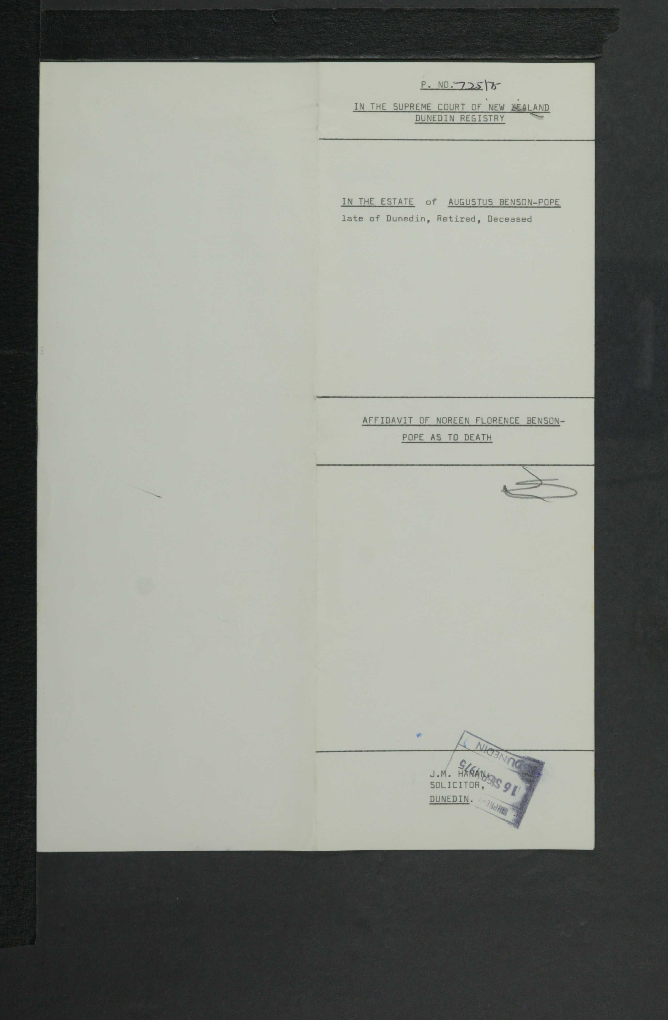 Augustus Benson-Pope’s estate papers, image 8 of 12