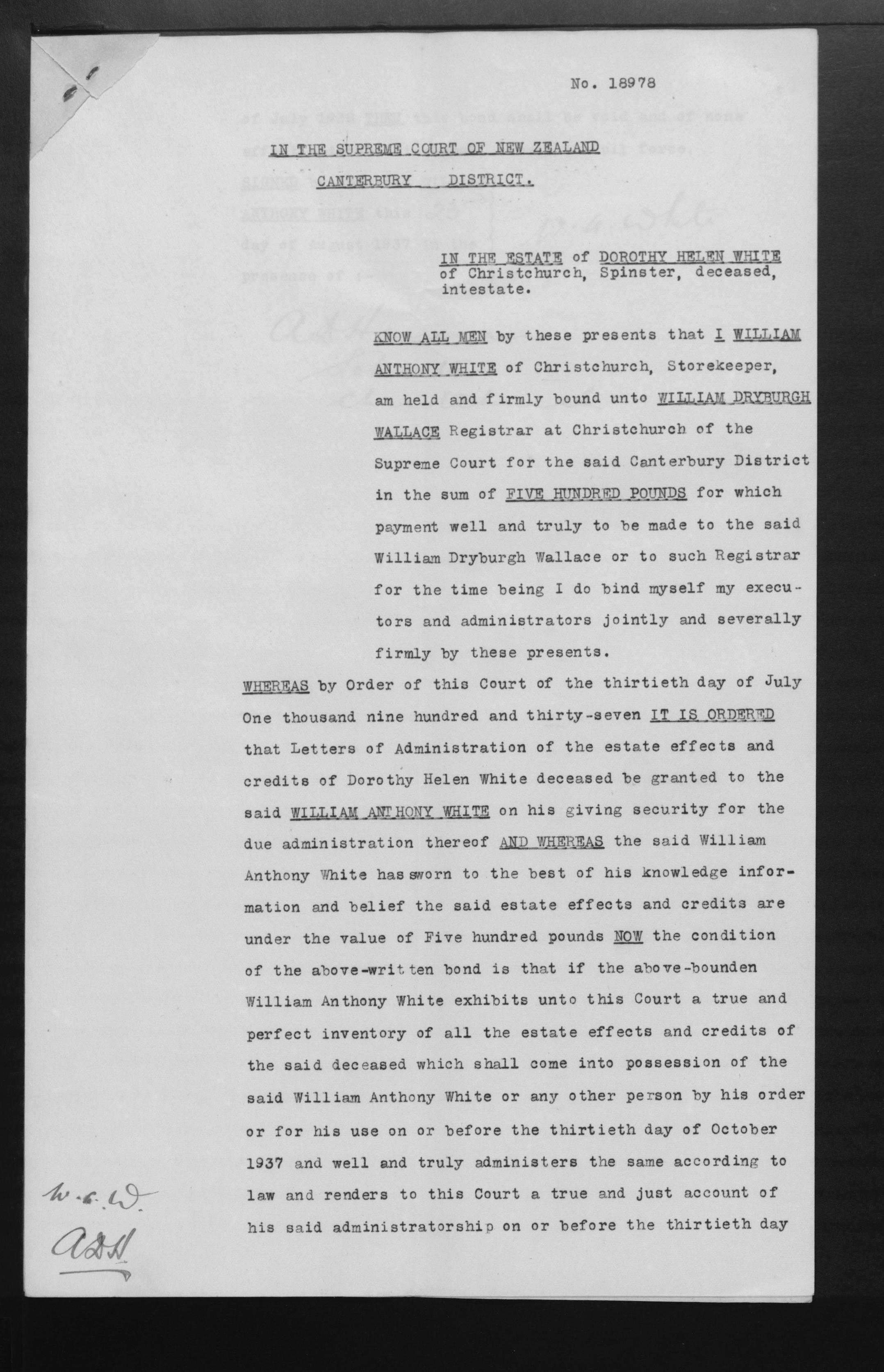 Dorothy Helen White’s estate papers, image 11 of 14