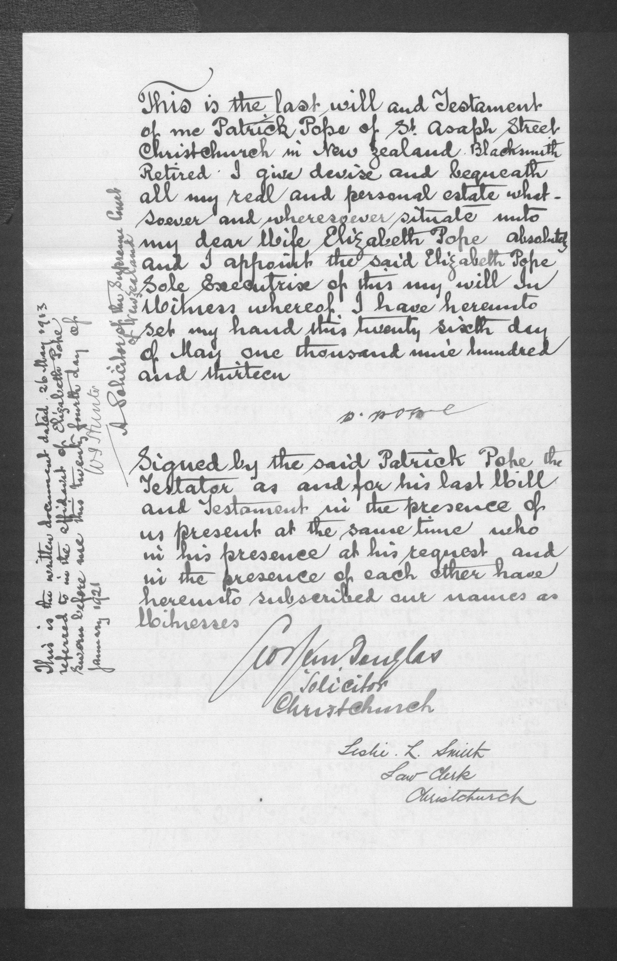 Patrick Pope’s will and estate papers, image 2 of 10