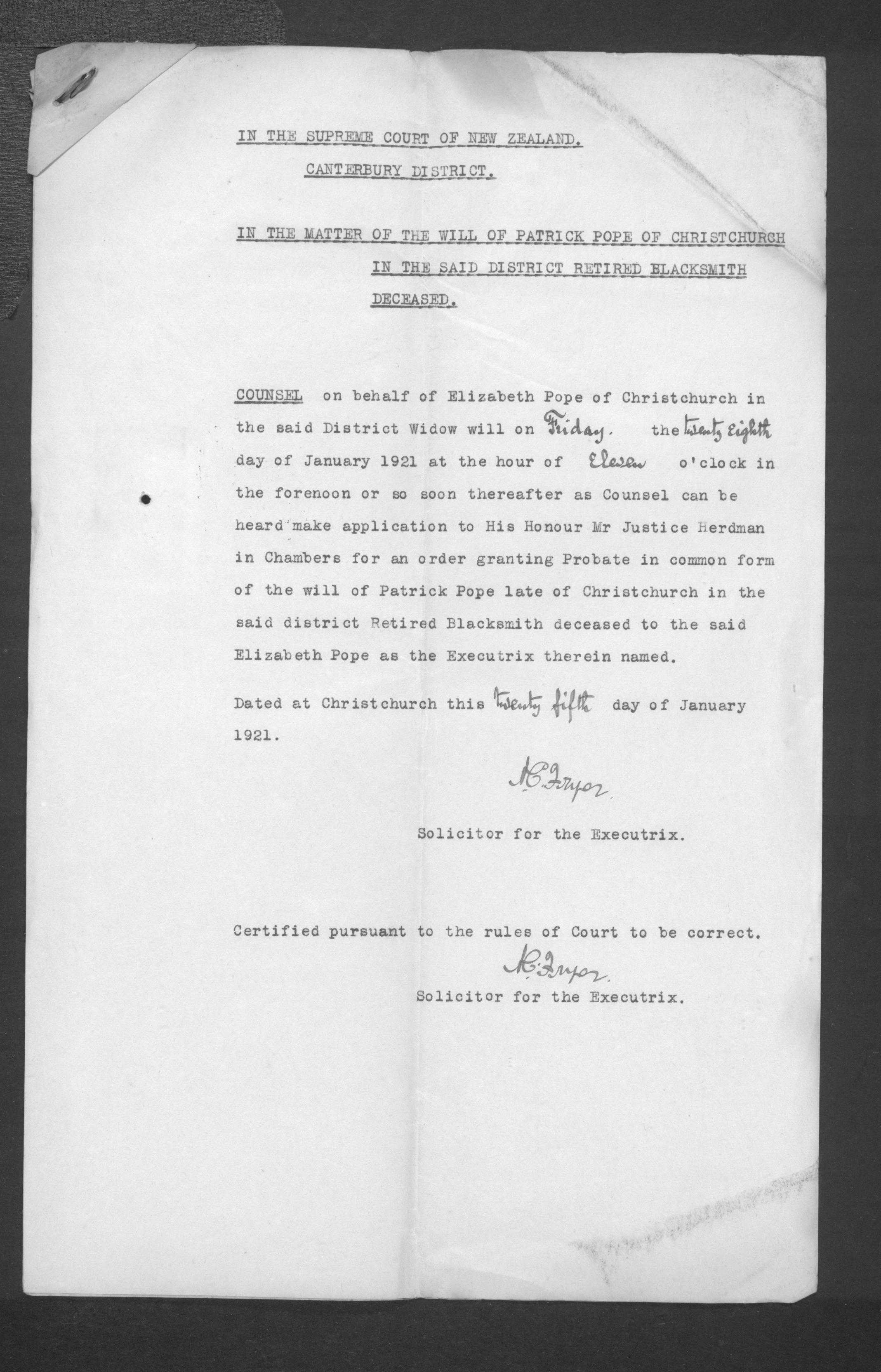 Patrick Pope’s will and estate papers, image 4 of 10