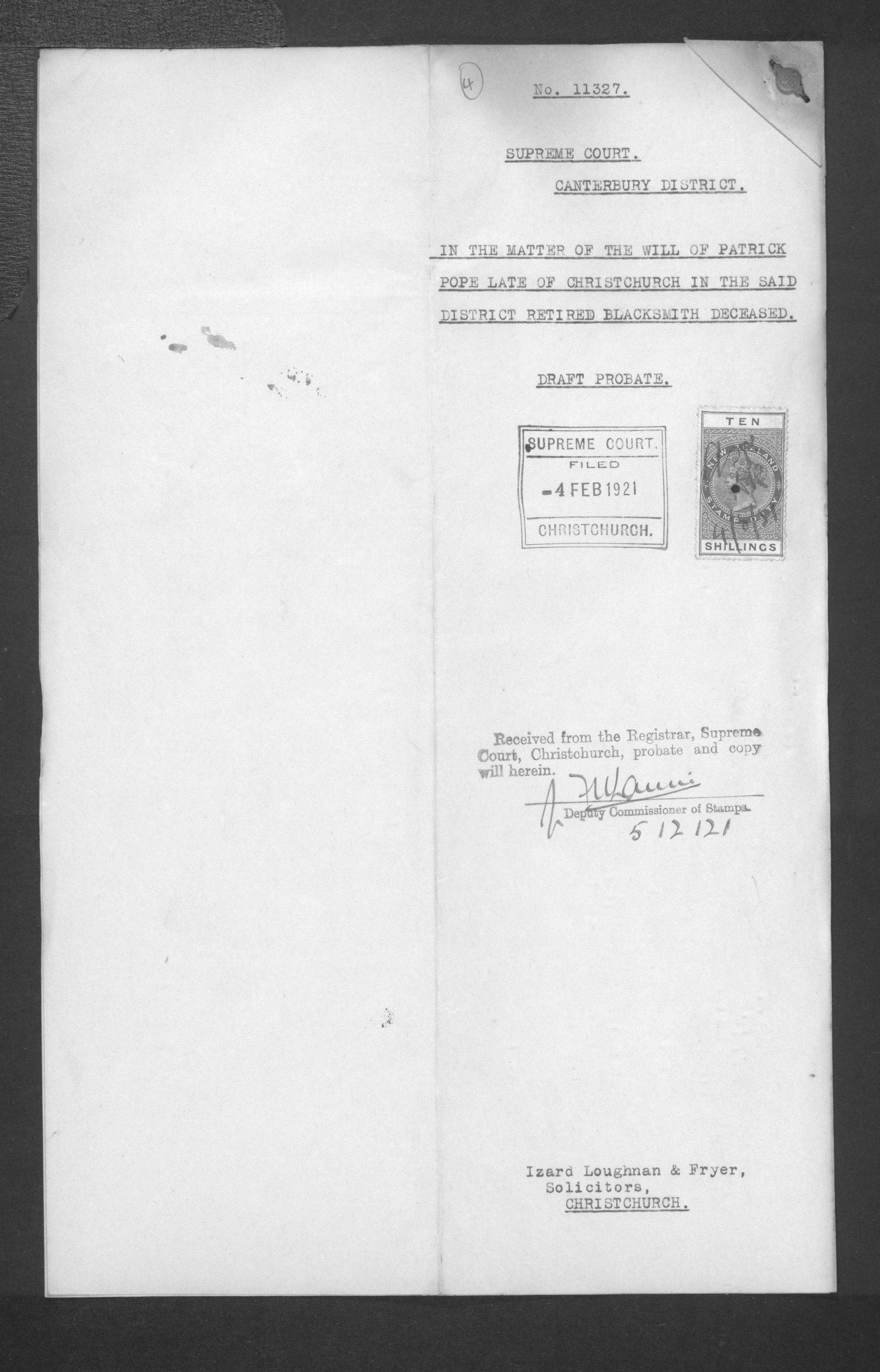 Patrick Pope’s will and estate papers, image 8 of 10
