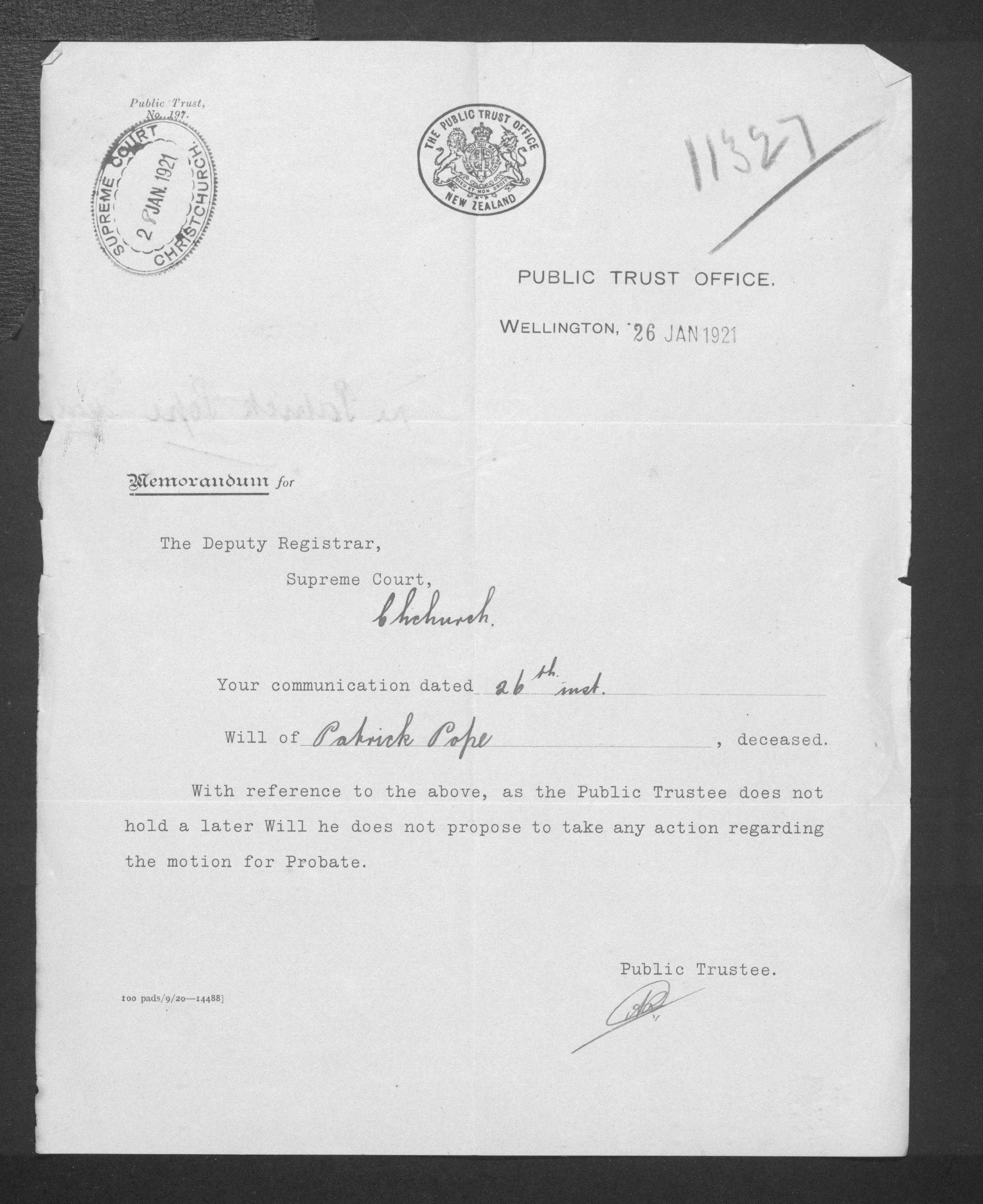 Patrick Pope’s will and estate papers, image 10 of 10