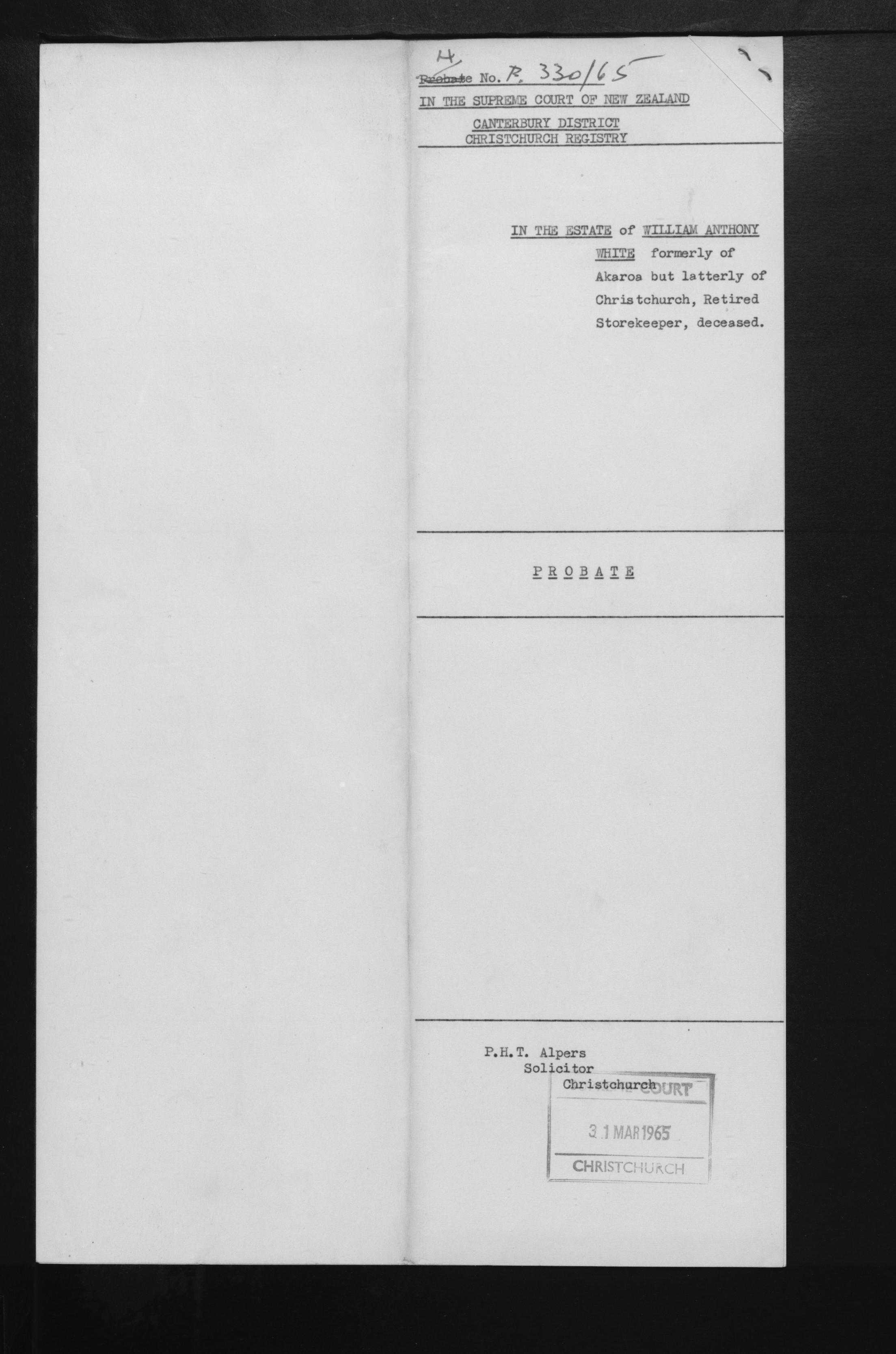 William Anthony White’s will and estate papers, image 9 of 11