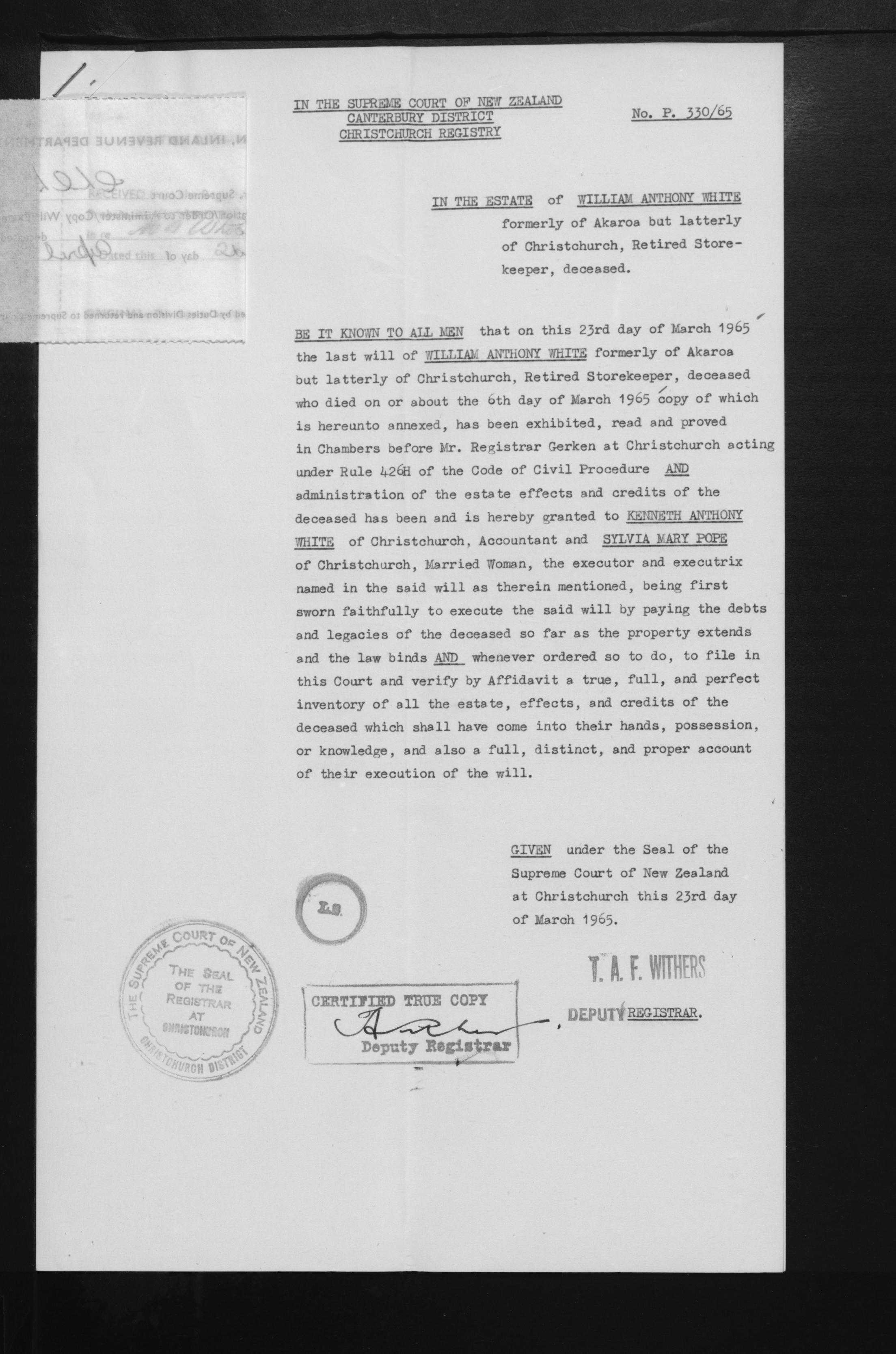 William Anthony White’s will and estate papers, image 10 of 11