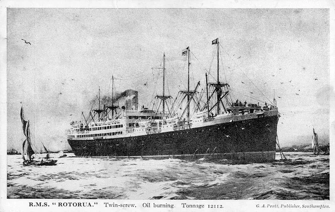 RMS Rotorua, formerly Shropshire, in service from 1923