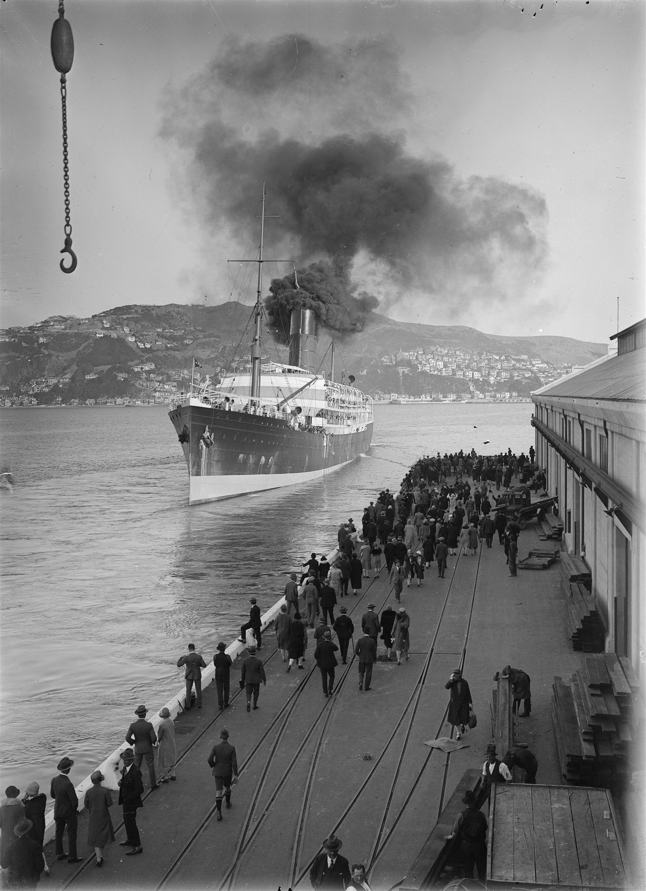 The steamship Tahiti in Wellington Harbour in 1928 or 1929